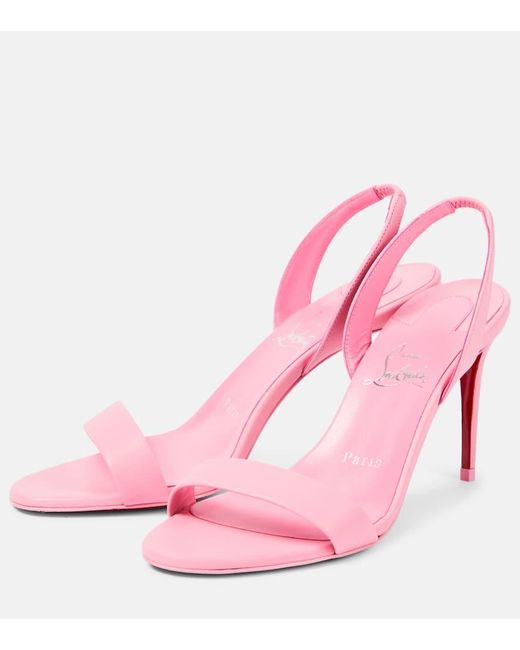 Christian Louboutin Women's Pink O Marylin 85 Leather Slingback
