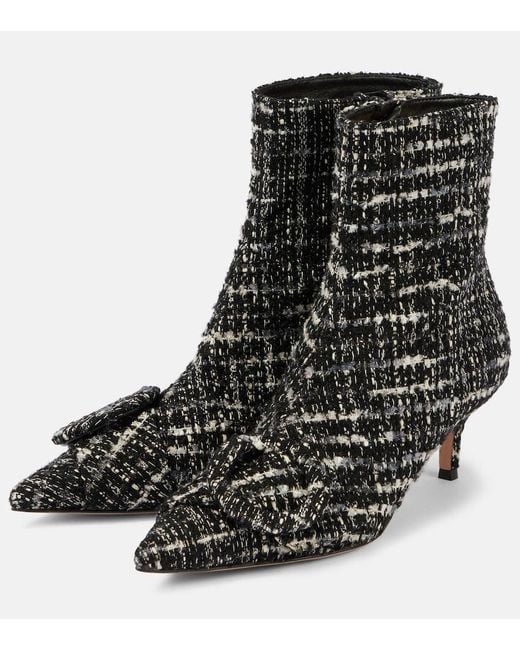 Gianvito Rossi Black Bouclé Ankle Boots