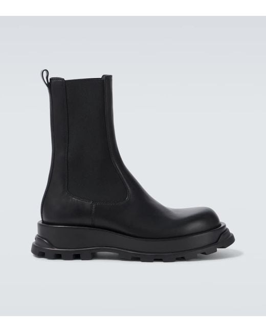 Jil Sander Black Leather Chelsea Boots for men