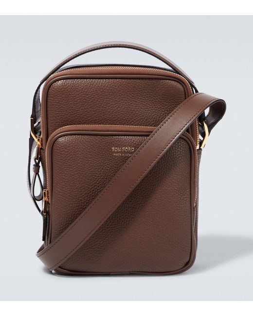 Tom Ford Leather Crossbody Bag in Brown for Men Lyst