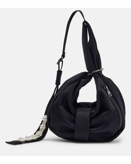 Simone Rocha Black Utility Beaded Mini Shoulder Bag
