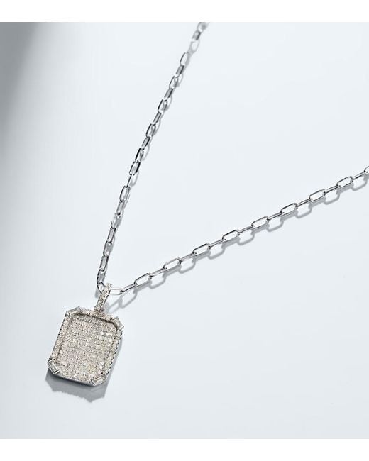 SHAY Blue 18Kt Id Pendant Necklace With Pave Diamonds for men