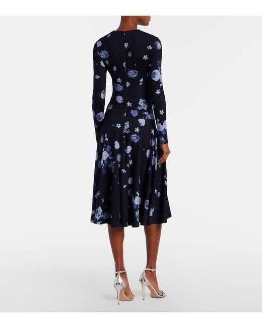 Erdem Blue Midikleid Aus Jersey