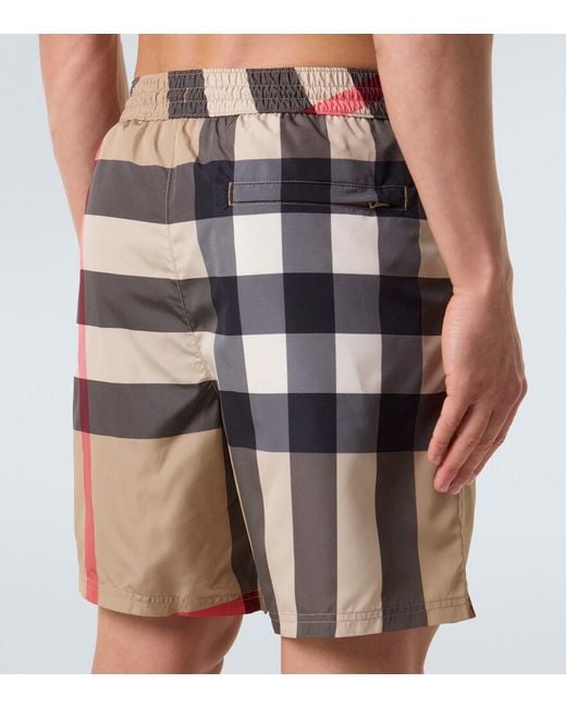 Burberry Natural Check Swim Trunks for men