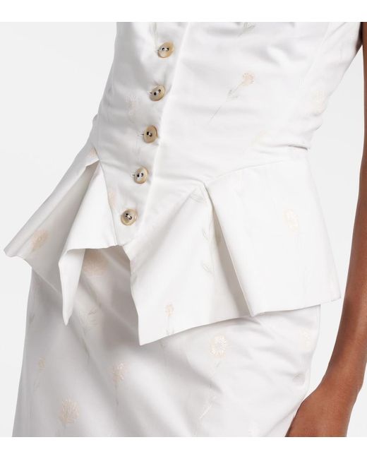 Vivienne Westwood White Monday Floral Cotton-Blend Top