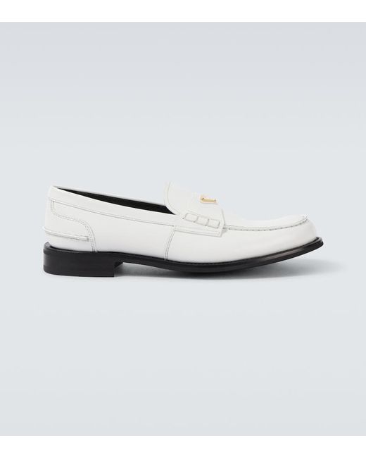 Prada White Leather Loafers for men