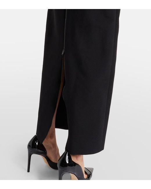 Balmain Black Belted Jersey Gown