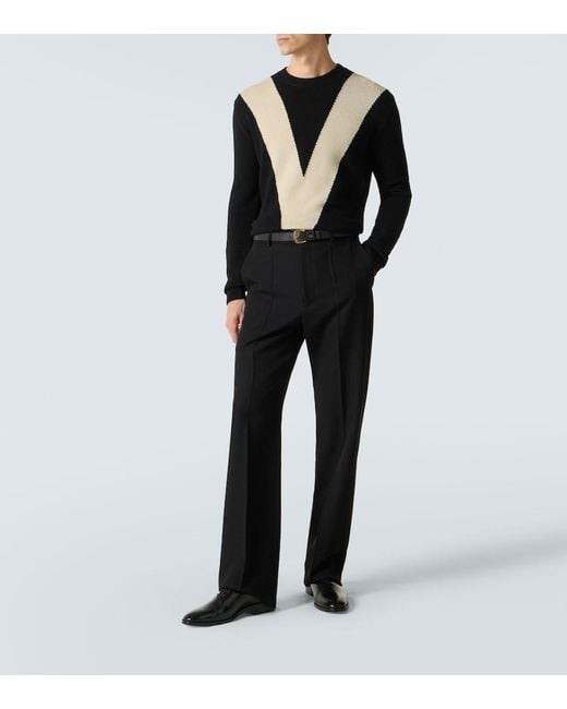 Valentino Black Virgin Wool Sweater for men
