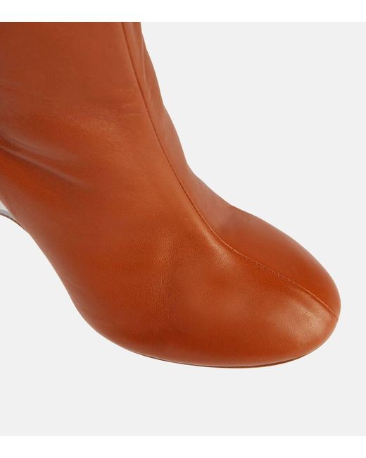Alaïa Brown Leather Knee-High Boots