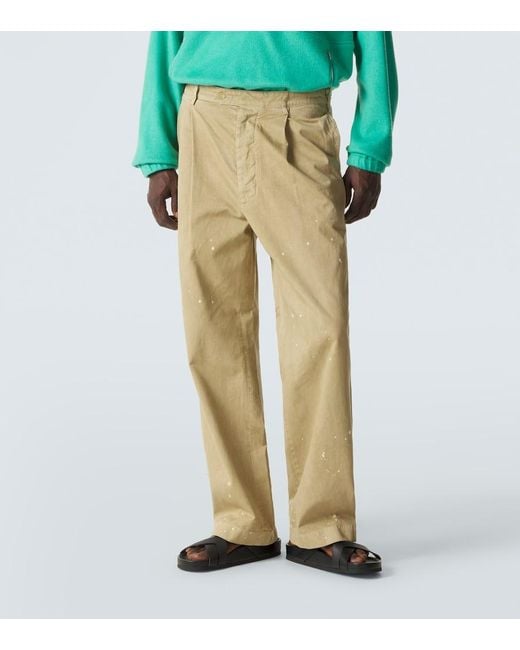 Auralee Natural Distressed Cotton Chinos for men