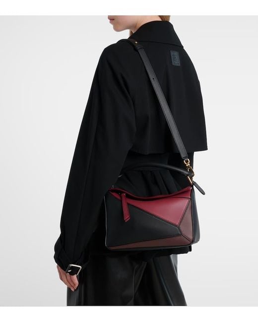 Loewe Black Tote Bas Puzzle Square Small Aus Leder