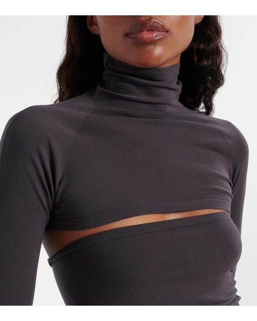 Top Second-Skin Alaïa en coloris Blue