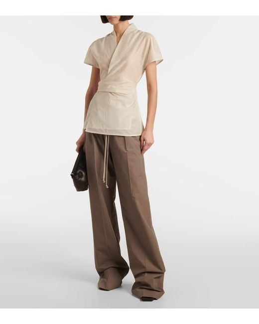 Top Envolvente Laura De Algodon Rick Owens de color Natural