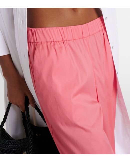 Max Mara Pink Esperia Cotton-blend Wide-leg Pants