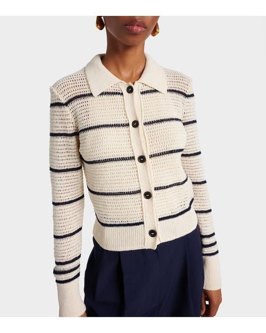 FRAME Natural The Shrunken Cotton-Blend Cardigan