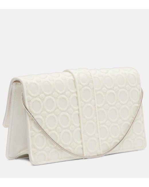 Clutch Capri Con Cristalli di Manolo Blahnik in Natural