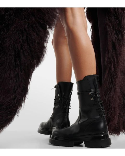Ann Demeulemeester Black Kole Leather Back Lace-up Boots