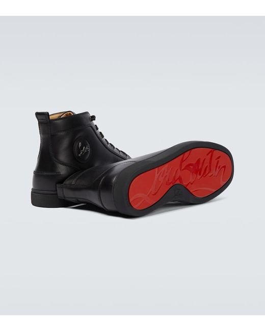Baskets montantes louis en cuir Christian Louboutin pour homme en coloris Black