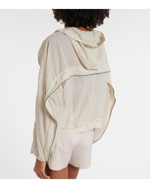 Adidas By Stella McCartney Natural Gathered Hooded Track Jacket