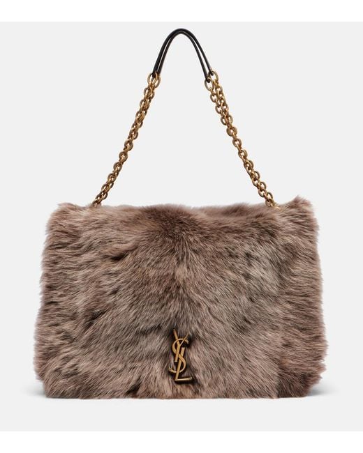 Saint Laurent Brown Jamie 4.3 Large Shearling Shoulder Bag