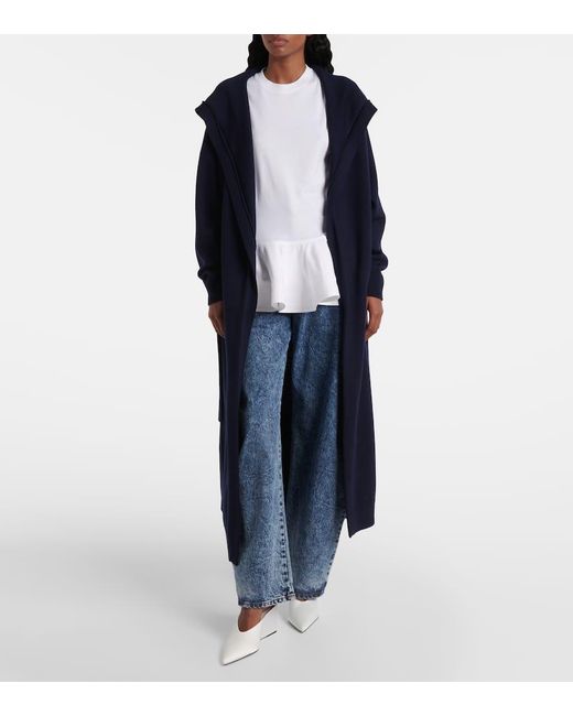 Alaïa Blue Virgin Wool Cardigan