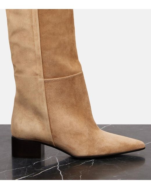 Khaite Natural Andee 40 Suede Over-The-Knee Boots