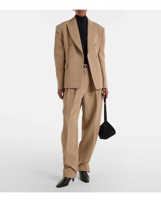 Frankie Shop Natural Doyer Wide-Leg Pants