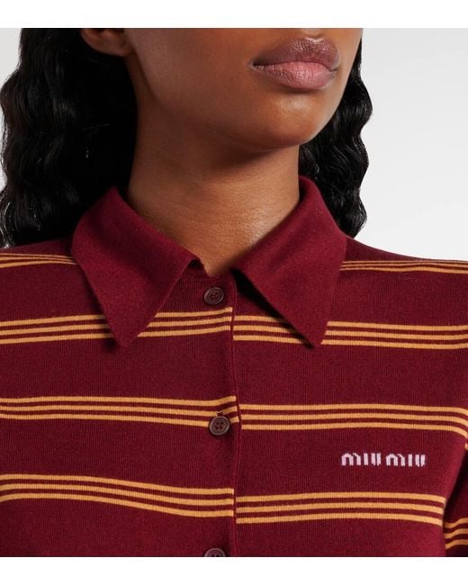 Cardigan di Miu Miu in Red