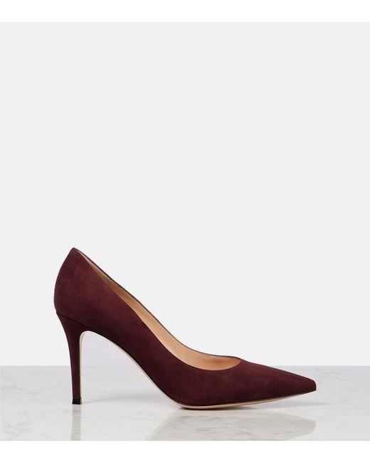 Gianvito Rossi Purple Gianvito 85 Suede Pumps