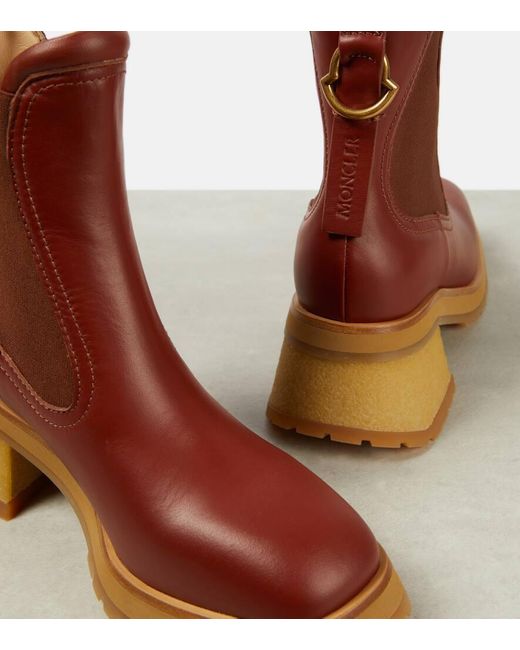 Moncler Brown Chelsea Boots Gigi aus Leder