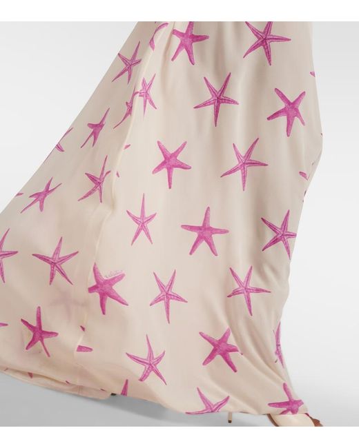 Valentino Pink Printed Silk Gown