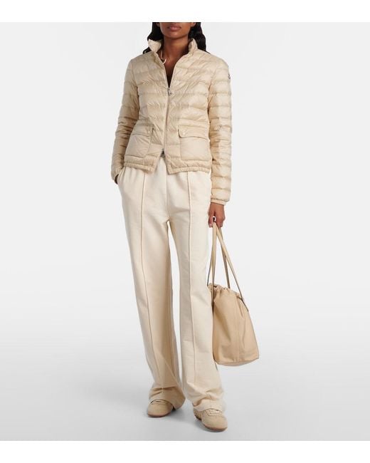 Moncler Natural New Trick Leather-Trimmed Tote Bag