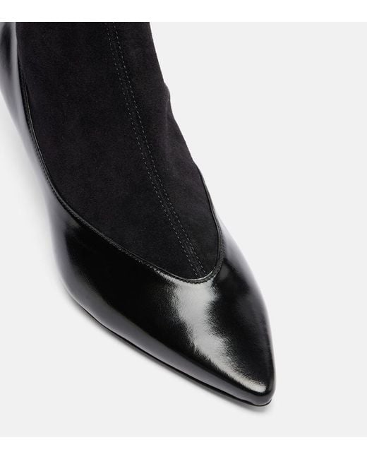 Jacquemus Black Tourni Leather And Suede Ankle Boots