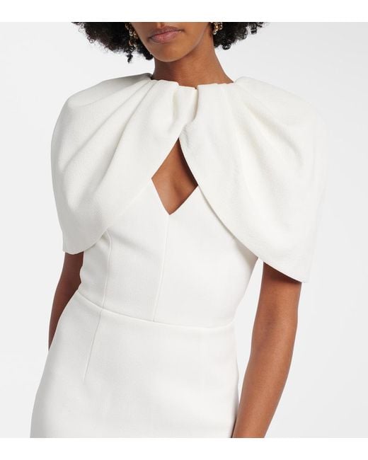 Rebecca Vallance White Bridal Cameron Caped Crepe Gown