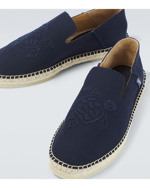 Vilebrequin Blue Embroidered Canvas Espadrilles for men