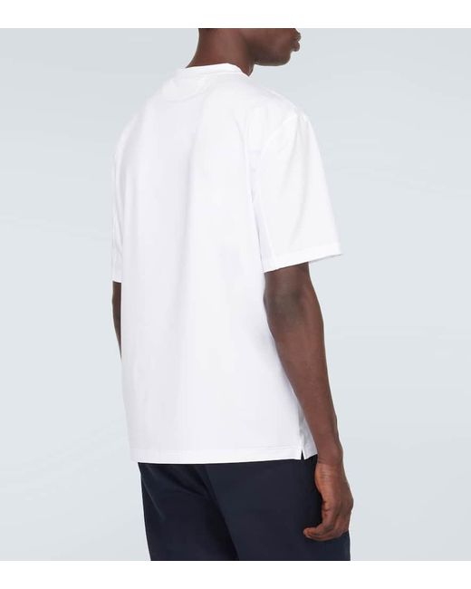 T-shirt con ricamo di Brunello Cucinelli in White da Uomo
