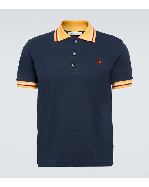 Wales Bonner Blue Sun Cotton Polo Shirt for men