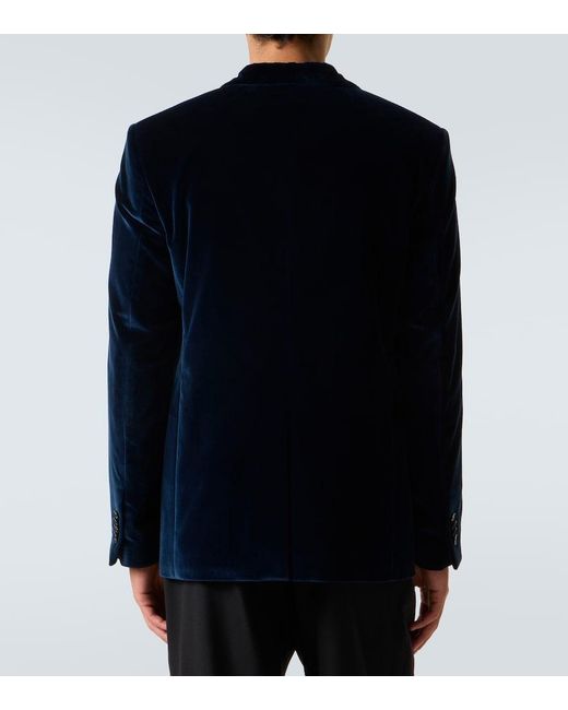Etro Blue Cotton Velvet Blazer for men
