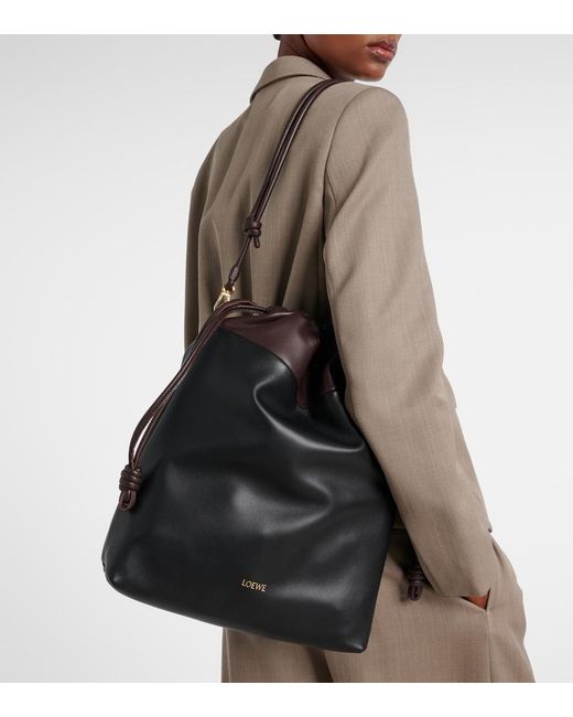 Loewe Black Flamenco Leather Clutch