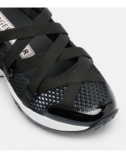 Roger Vivier Black Viv' Run Embellished Sneakers
