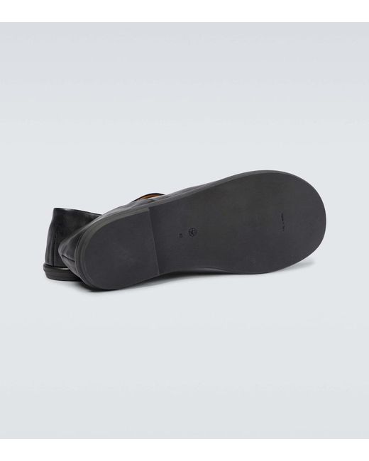 The Row Black Canal Slip-On Leather Shoes for men
