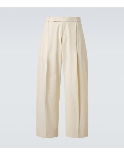 Studio Nicholson Natural Pull Cotton And Linen Wide-Leg Pants for men