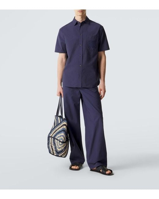 Loewe Blue Paula's Ibiza Anagram Cotton-Blend Shirt for men