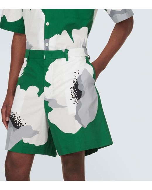 Valentino Bermuda-Shorts aus Baumwollpopeline in Green für Herren