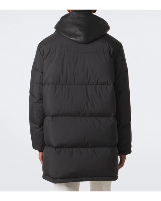 Yves Salomon Blue Shearling-Trimmed Down Coat for men