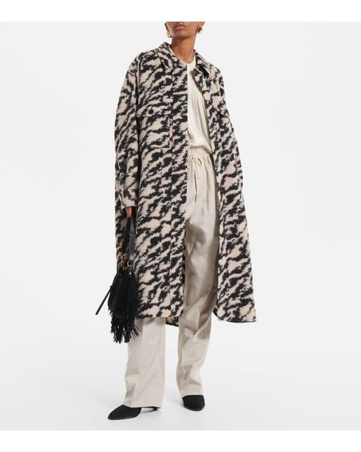 Isabel Marant Multicolor Mantel Fontizi Aus Einem Wollgemisch