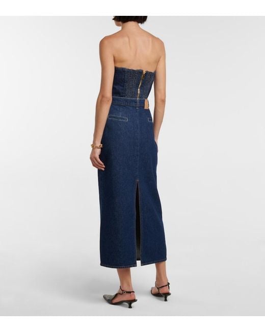 Magda Butrym Blue Denim Midi Skirt