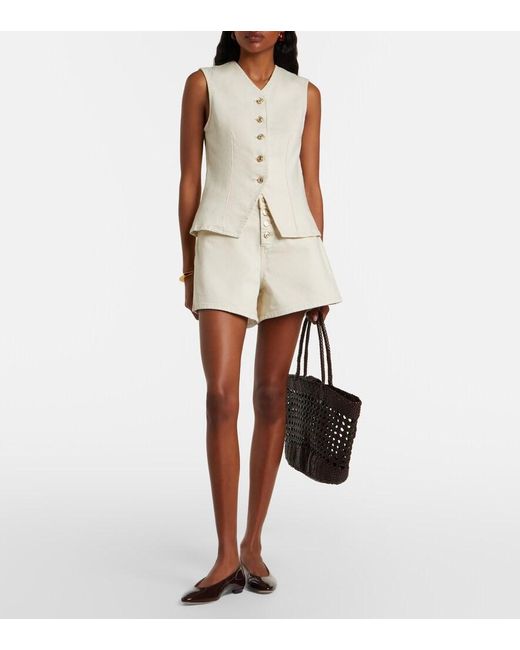 7 For All Mankind Natural Kori Denim Shorts