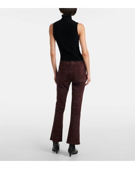 Stouls Purple Dean 22 Suede Flared Pants