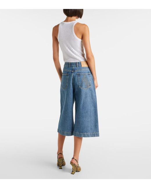 The Attico Blue Bermuda-Shorts Aus Denim